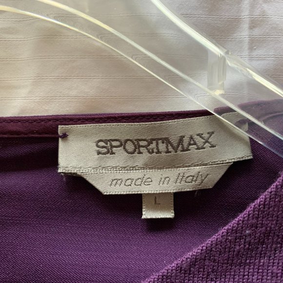 Sportmax dress by Max Mara, eggplant, short sleeve, stretch fit, size L - Picture 2 of 10